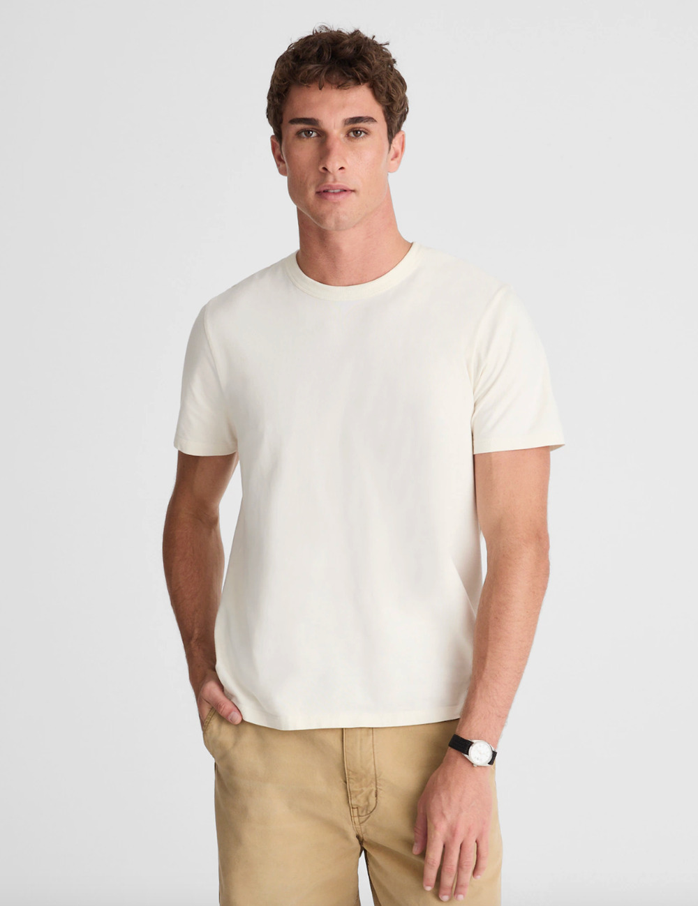 Madewell Garment Dyed Allday Crewneck Tee Shirt Soft White Mens Small NWT
